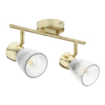 Foco BEST 2xE14/40W/230V dourada