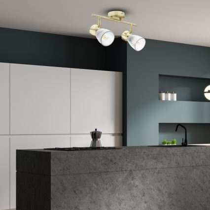 Foco BEST 2xE14/40W/230V dourada