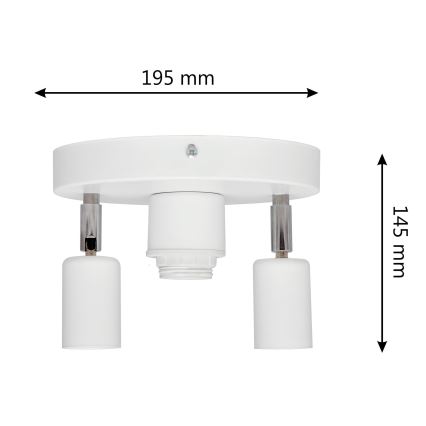 Foco CENTRO 3xE27/15W/230V branco