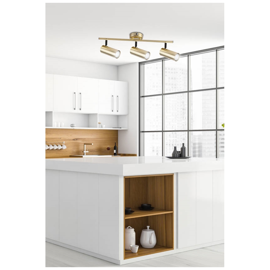 Foco COLLY 3xGU10/15W/230V dourada