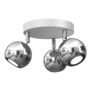 Foco COMET 3xGU10/8W/230V branco/cromado brilhante