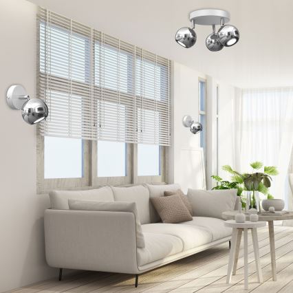 Foco COMET 3xGU10/8W/230V branco/cromado brilhante