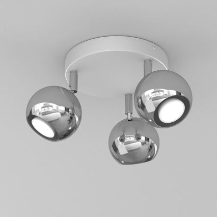 Foco COMET 3xGU10/8W/230V branco/cromado brilhante