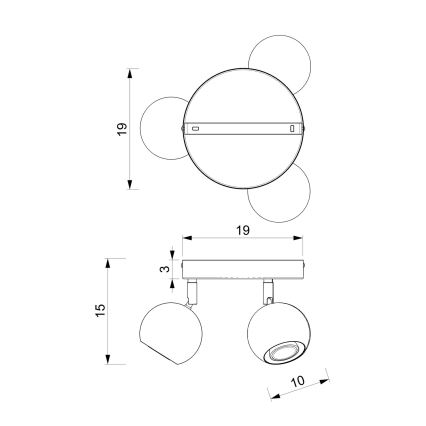 Foco COMET 3xGU10/8W/230V branco/cromado brilhante