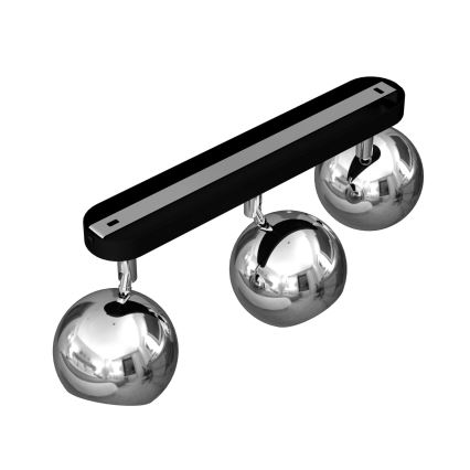 Foco COMET 3xGU10/8W/230V preto/cromado brilhante