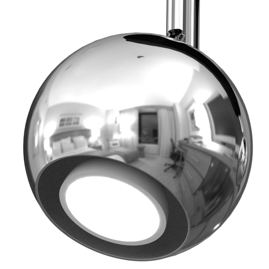 Foco COMET 3xGU10/8W/230V preto/cromado brilhante