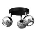 Foco COMET 3xGU10/8W/230V preto/cromado brilhante