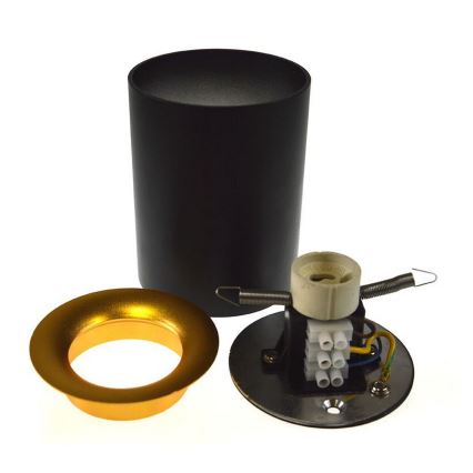 Foco CYRO 1xGU10/30W/230V preto/dourado