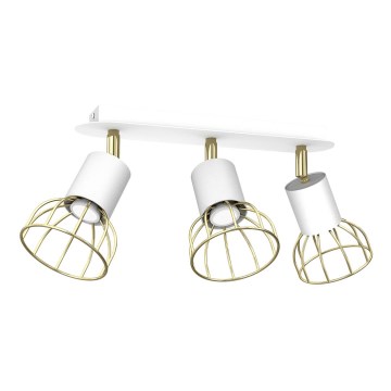 Foco DANTE 3xGU10/25W/230V branco/dourado