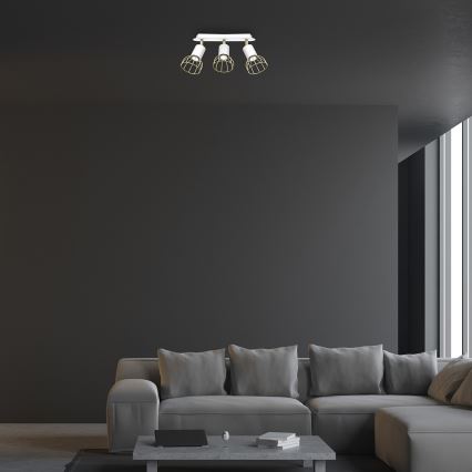 Foco DANTE 3xGU10/25W/230V branco/dourado