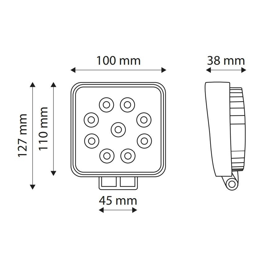 Foco de automóvel LED EPISTAR LED/27W/10-30V IP67 6000K
