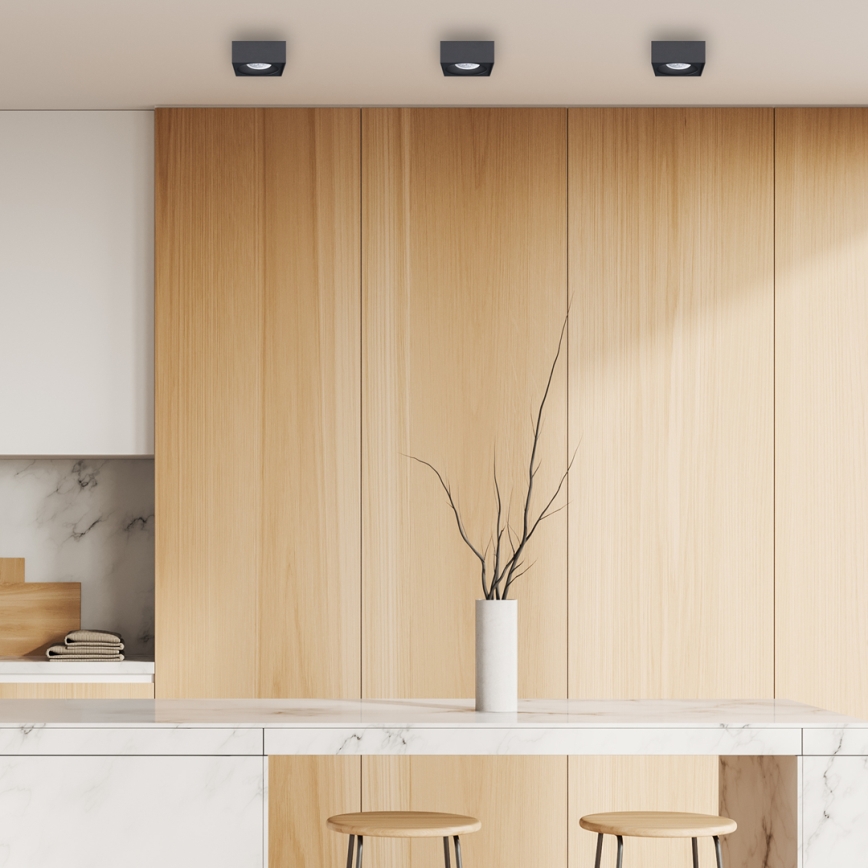 Foco de encastrar BALI 1xGU5,3/MR16/25W/12V quadrado preto