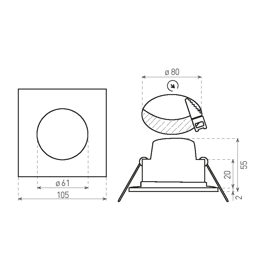 Foco de encastrar de casa de banho LED BONO LED/8W/230V 3000K IP65 branco