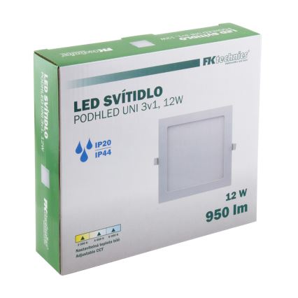 Foco de encastrar de casa de banho LED LED/12W/230V 3000/4000/6000K IP44