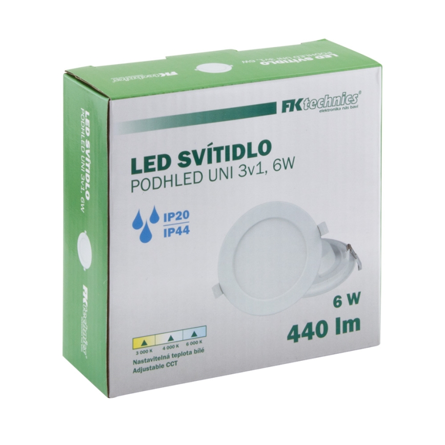 Foco de encastrar de casa de banho LED LED/6W/230V 3000/4000/6000K IP44