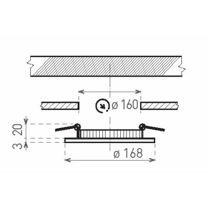 Foco de encastrar de casa de banho LED VEGA LED/12W/230V 3800K diâmetro 16,8 cm IP44