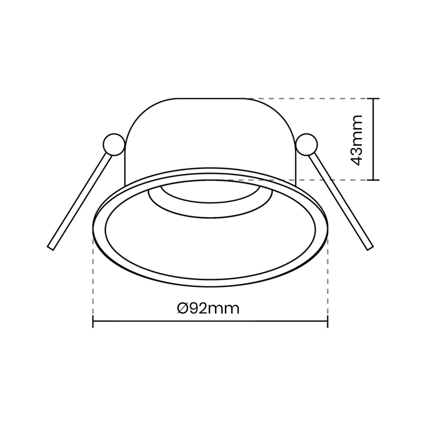 Foco de encastrar EYE 1xGU10/25W/230V redondo preto