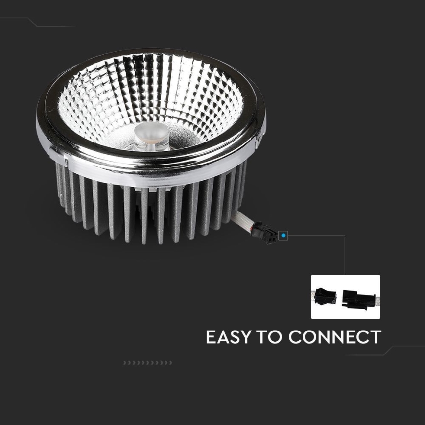 Foco de encastrar LED/20W/230V 6400K 40°/20° diâmetro 11 cm cromado brilhante