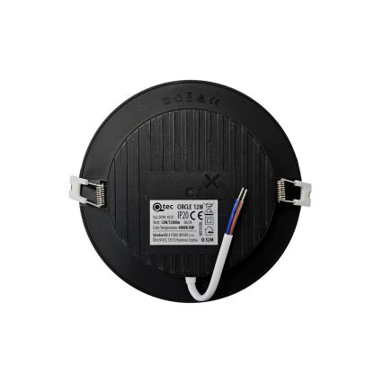Foco de encastrar LED CIRCLE LED/12W/230V 4000K diâmetro 17 cm preto