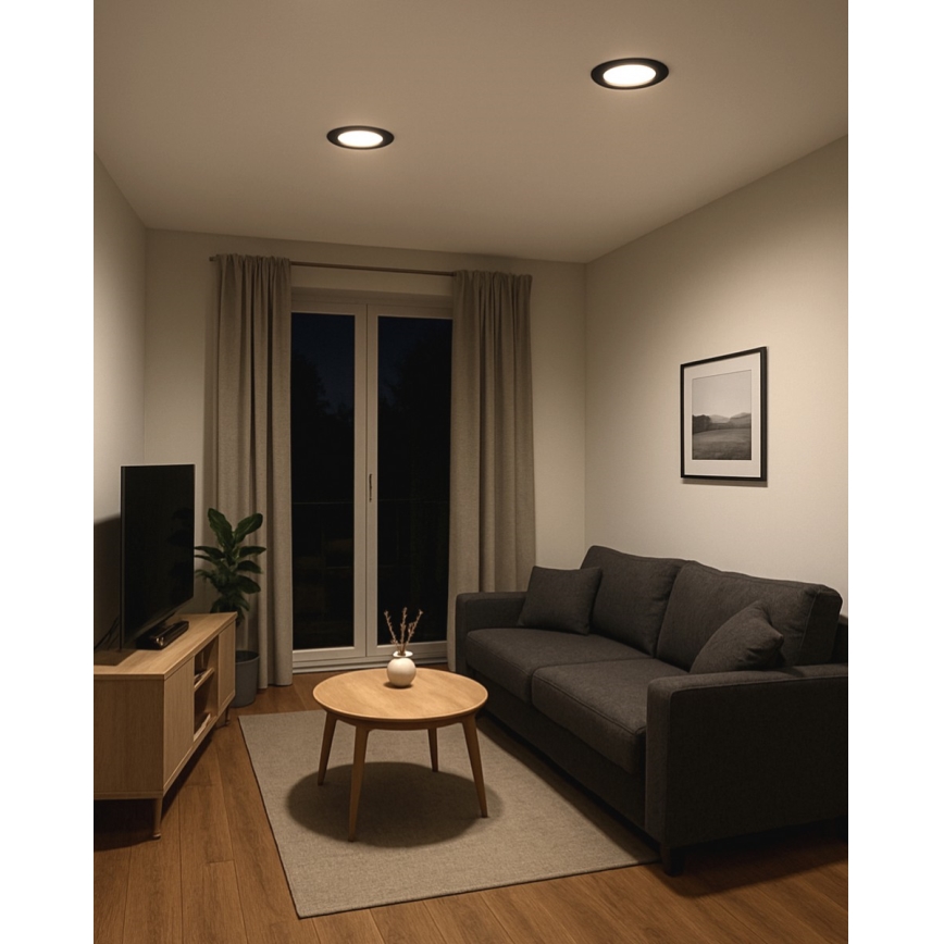 Foco de encastrar LED CIRCLE LED/6W/230V 4000K diâmetro 12 cm preto