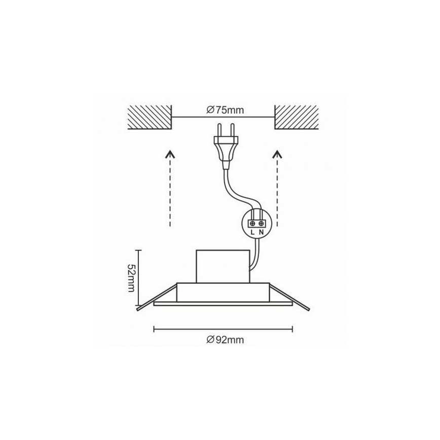 Foco de encastrar LED de casa de banho LED/7W/230V 4000K branco IP44