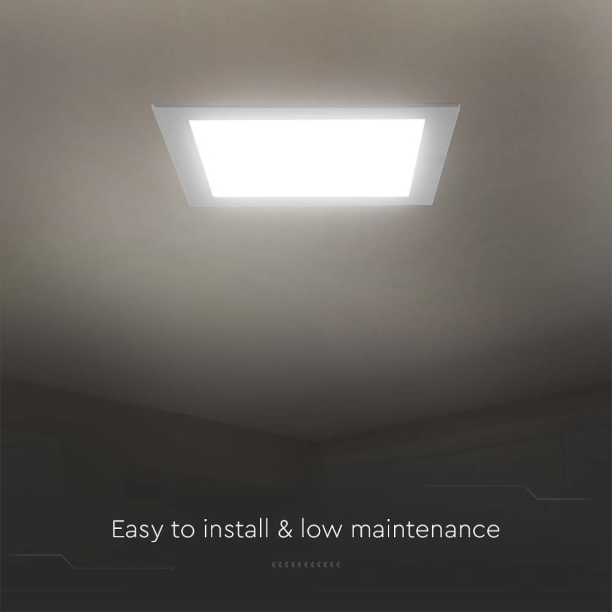 Foco de encastrar LED LED/24W/230V 29,5x29,5 cm 6500K branco