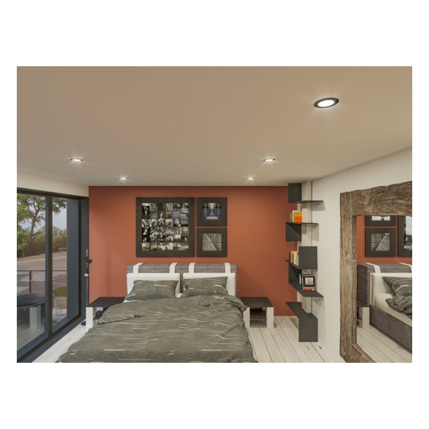 Foco de encastrar LED LED/6W/230V 3000K diâmetro 8,5 cm preto