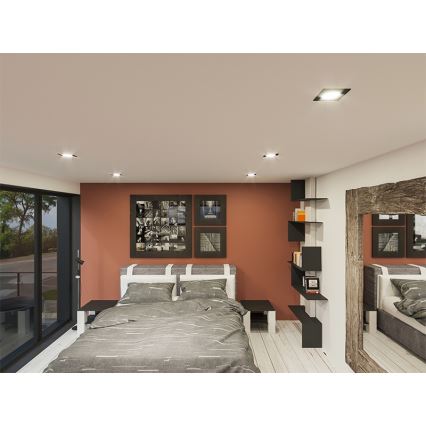 Foco de encastrar LED LED/6W/230V 4000K 8,5x8,5 cm preto