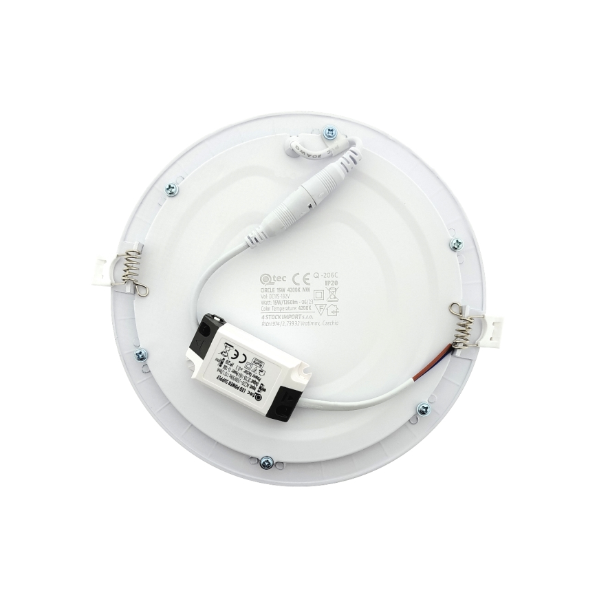 Foco de encastrar LED QTEC LED/15W/230V 4200K diâmetro 18,8 cm