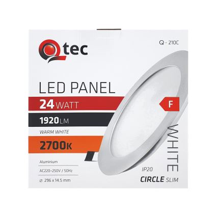 Foco de encastrar LED QTEC LED/24W/230V 2700K diâmetro 29,6 cm
