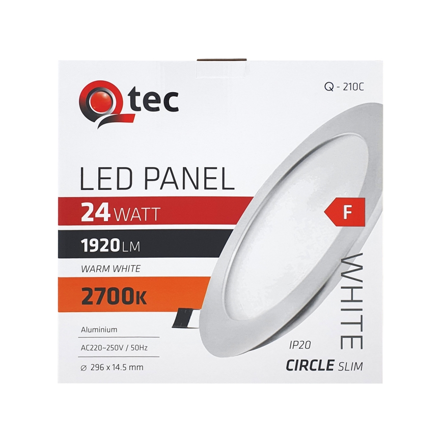 Foco de encastrar LED QTEC LED/24W/230V 2700K diâmetro 29,6 cm