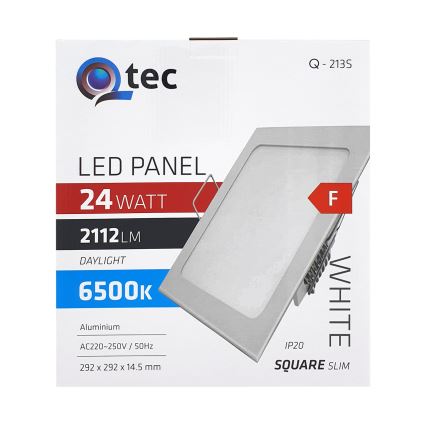 Foco de encastrar LED QTEC LED/24W/230V 6500K 29,2x29,2 cm