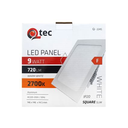 Foco de encastrar LED QTEC LED/9W/230V 2700K 14,6x14,6 cm