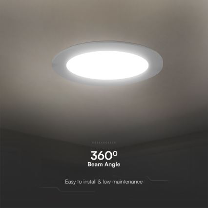 Foco de encastrar LED SAMSUNG CHIP LED/18W/230V 3000K diâmetro 22 cm branco