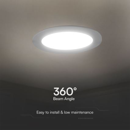 Foco de encastrar LED SAMSUNG CHIP LED/18W/230V 6500K diâmetro 22 cm branco