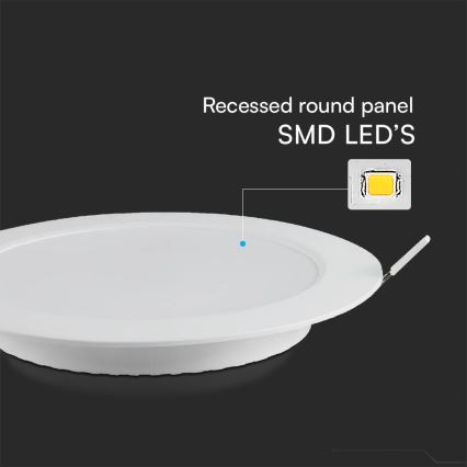 Foco de encastrar LED SAMSUNG CHIP LED/18W/230V 6500K diâmetro 22 cm branco