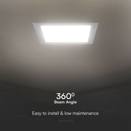 Foco de encastrar LED SAMSUNG CHIP LED/24W/230V 3000K 29,5x29,5 cm branco