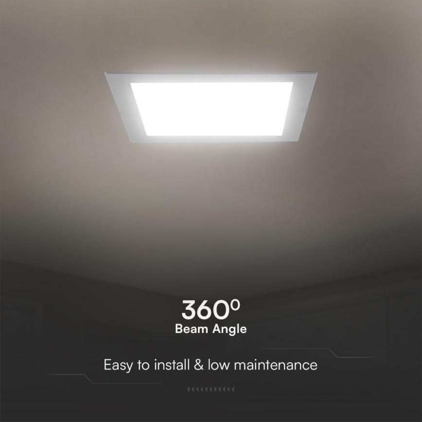 Foco de encastrar LED SAMSUNG CHIP LED/24W/230V 3000K 29,5x29,5 cm branco