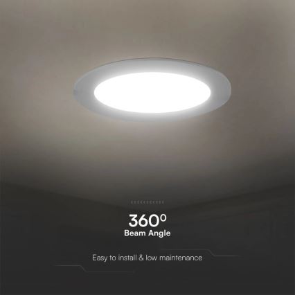 Foco de encastrar LED SAMSUNG CHIP LED/6W/230V 4000K diâmetro 12 cm branco