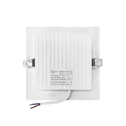 Foco de encastrar LED SQUARE LED/12W/230V 4000K 17x17 cm branco