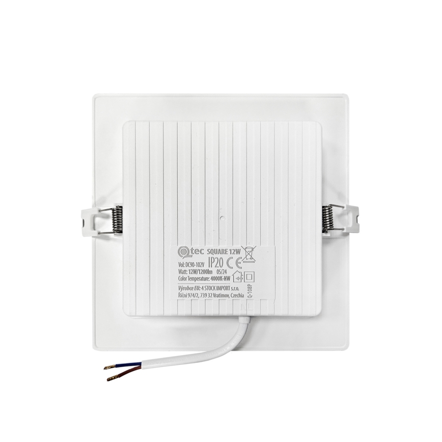 Foco de encastrar LED SQUARE LED/12W/230V 4000K 17x17 cm branco