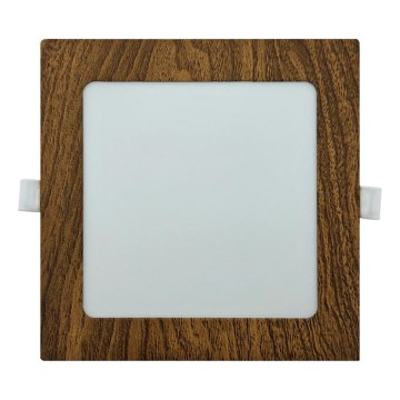 Foco de encastrar LED SQUARE LED/12W/230V 4200K 16,8x16,8 cm castanho