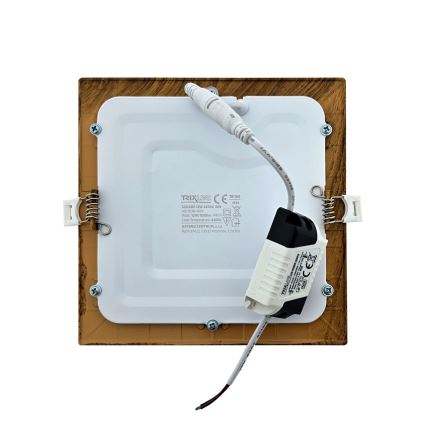 Foco de encastrar LED SQUARE LED/12W/230V 4200K 16,8x16,8 cm castanho