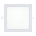 Foco de encastrar LED SQUARE LED/18W/230V 2700K 22x22 cm branco