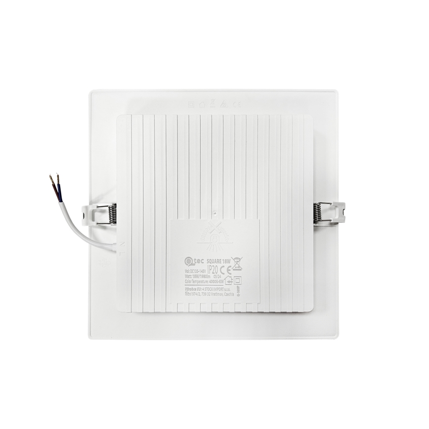 Foco de encastrar LED SQUARE LED/18W/230V 4000K 22x22 cm branco