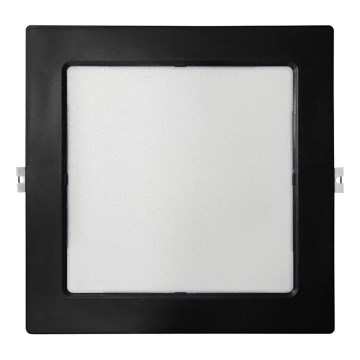 Foco de encastrar LED SQUARE LED/18W/230V 4000K 22x22 cm preto