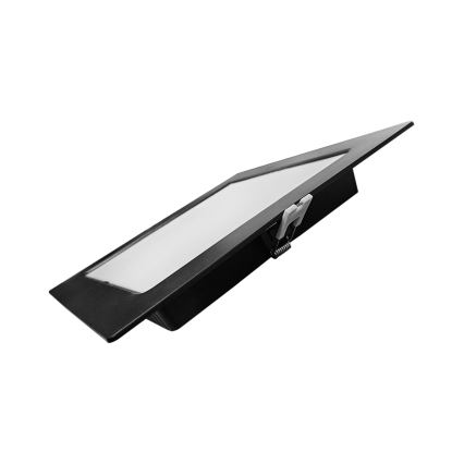Foco de encastrar LED SQUARE LED/18W/230V 4000K 22x22 cm preto