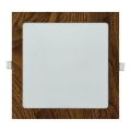 Foco de encastrar LED SQUARE LED/18W/230V 4200K 22x22 cm castanho