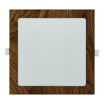 Foco de encastrar LED SQUARE LED/18W/230V 4200K 22x22 cm castanho