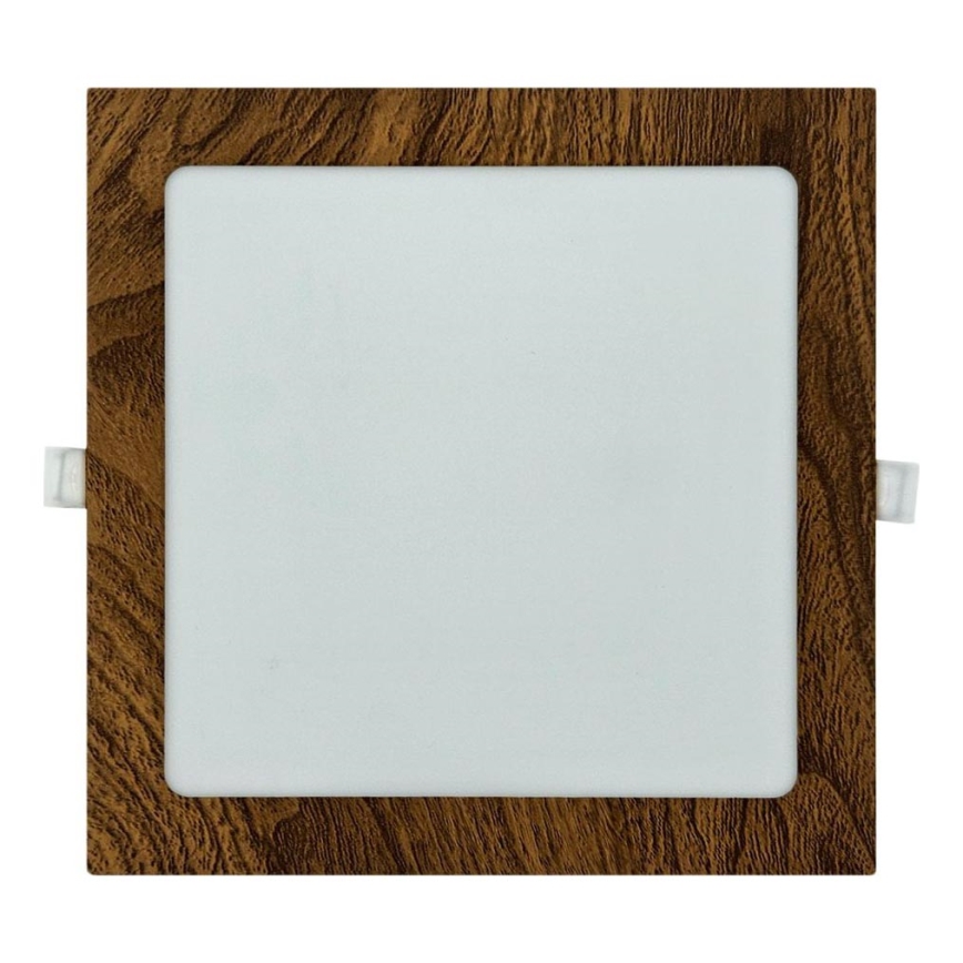 Foco de encastrar LED SQUARE LED/18W/230V 4200K 22x22 cm castanho